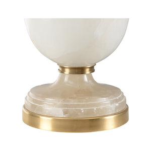 Chelsea House Alabaster Urn Lamp With Antique Gold Accents, 26.5" Handcrafted Marble-Effect Table Lamp For Ambient Glow 70228