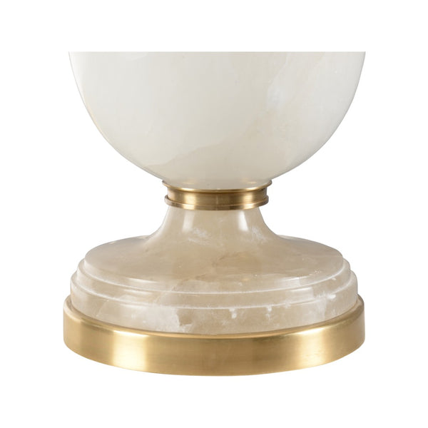 Chelsea House Alabaster Urn Lamp With Antique Gold Accents, 26.5" Handcrafted Marble-Effect Table Lamp For Ambient Glow 70228