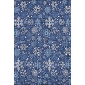 HomeRoots 5' X 8' Navy Blue & Ivory Abstract Geometric Area Rug – Washable, UV Protected, Durable & Stylish! 702282
