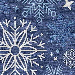 HomeRoots 8' X 10' Navy Blue & Ivory Abstract Geometric Rug – Washable, UV-Protected, Durable for High-Traffic Areas 702284