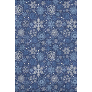 HomeRoots 10' X 14' Navy Blue & Ivory Abstract Geometric Area Rug - Washable, UV Protected, Durable & Stylish! 702286