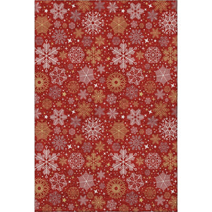 HomeRoots 9' X 12' Abstract Geometric Area Rug in Red, Gold & Ivory – Washable, UV Protected & Durable Design! 702291