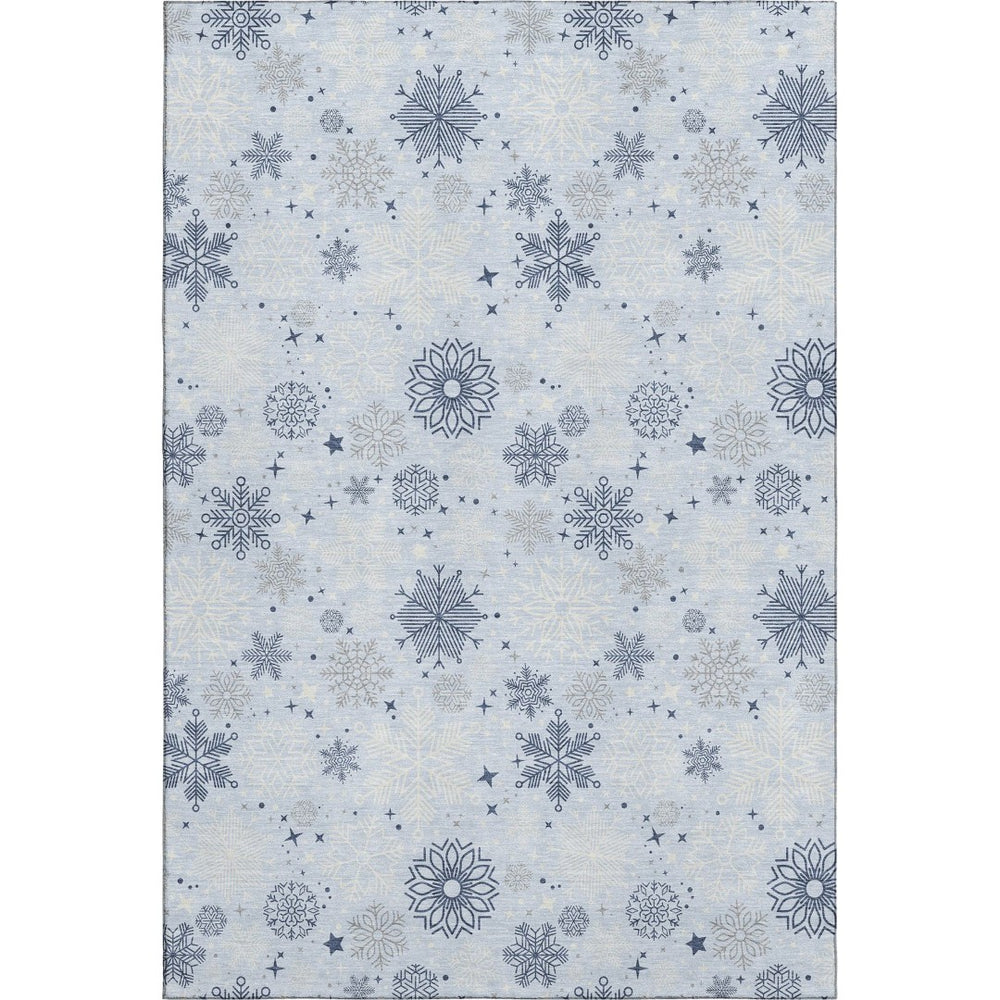 HomeRoots 9' X 12' Sky Blue & Ivory Abstract Geometric Area Rug - Washable, UV-Protected & Durable Design! 702297