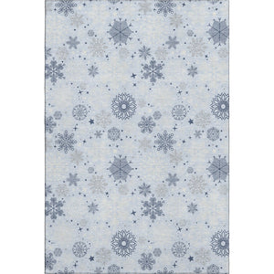 HomeRoots 9' X 12' Sky Blue & Ivory Abstract Geometric Area Rug - Washable, UV-Protected & Durable Design! 702297