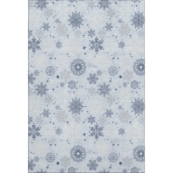 HomeRoots 9' X 12' Sky Blue & Ivory Abstract Geometric Area Rug - Washable, UV-Protected & Durable Design! 702297