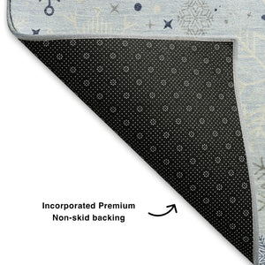 HomeRoots 9' X 12' Sky Blue & Ivory Abstract Geometric Area Rug - Washable, UV-Protected & Durable Design! 702297