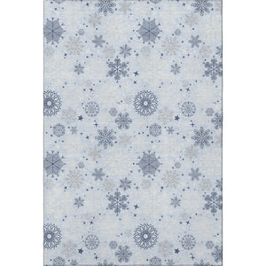 HomeRoots 10' Sky Blue & Ivory Abstract Geometric Washable Area Rug - UV Protected, Non-Slip, Durable Design 702298