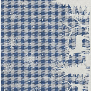 HomeRoots 5' Blue Ivory Gray Gingham Washable Area Rug - Durable, UV-Protected, Stain-Resistant Design for Homes 702301