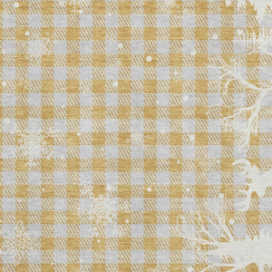 HomeRoots 5' X 8' Washable Gingham Area Rug in Gold, Gray & Ivory – Durable, Stain Resistant, UV Protected Design 702313