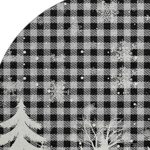 HomeRoots 8' Gray Black And Ivory Gingham Washable Round Rug - Durable, UV Protected, Easy-Care for Family Spaces 702320