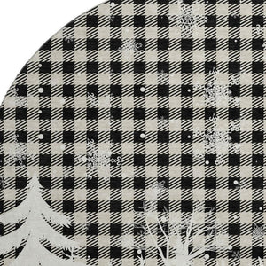 HomeRoots 8' Washable Round Gingham Rug in Taupe, Black & Ivory - UV Protected, Durable & Easy to Clean 702332