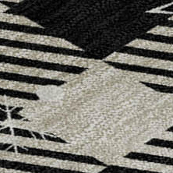 HomeRoots 8' X 10' Gingham Area Rug in Taupe, Black & Ivory - Washable, UV-Protected, Durable for High-Traffic Areas 702333