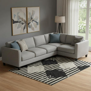 HomeRoots 9' X 12' Taupe, Black & Ivory Gingham Area Rug - Washable, UV Protected, Perfect for High-Traffic Spaces! 702334