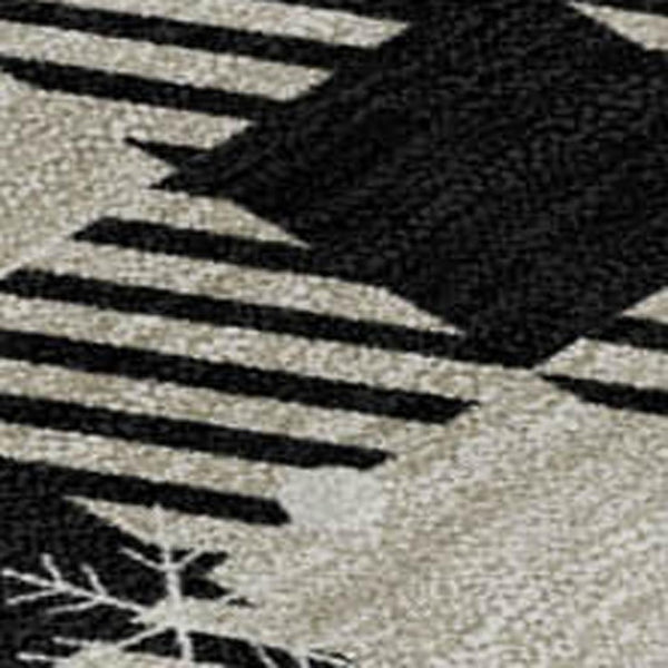 HomeRoots 9' X 12' Taupe, Black & Ivory Gingham Area Rug - Washable, UV Protected, Perfect for High-Traffic Spaces! 702334