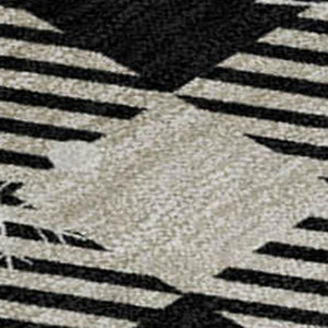 HomeRoots 10' Classic Taupe, Black & Ivory Gingham Area Rug - Washable, UV Protected, Ideal for High-Traffic Spaces 702335