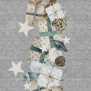 HomeRoots 8' X 10' Stylish Gray Beige and Blue Geometric Washable Area Rug with UV Protection for Homes 702363