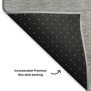 HomeRoots 10' Geometric Washable Area Rug in Gray Beige & Blue - UV Protected for High Traffic Spaces! 702365