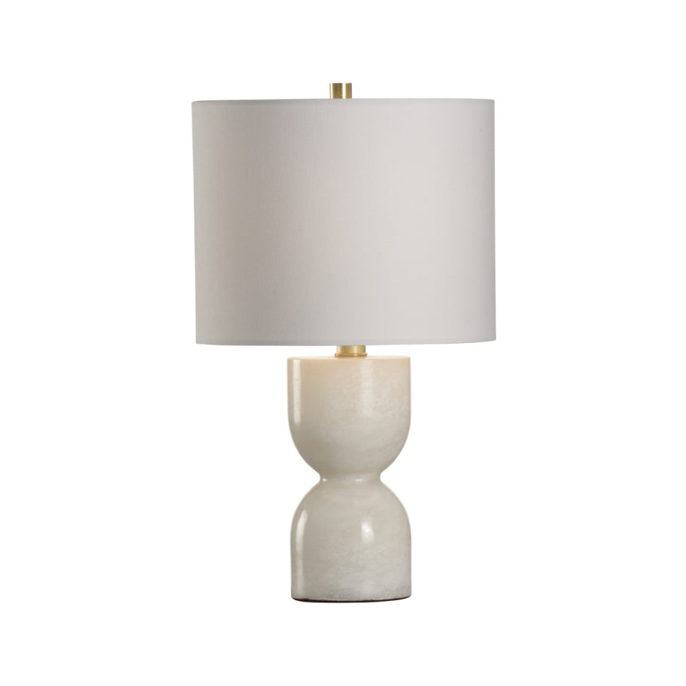 Chelsea House Blanche Stacked Marble Lamp With White Fabric Shade — Minimalist Sculptural Accent For Modern Homes 70238