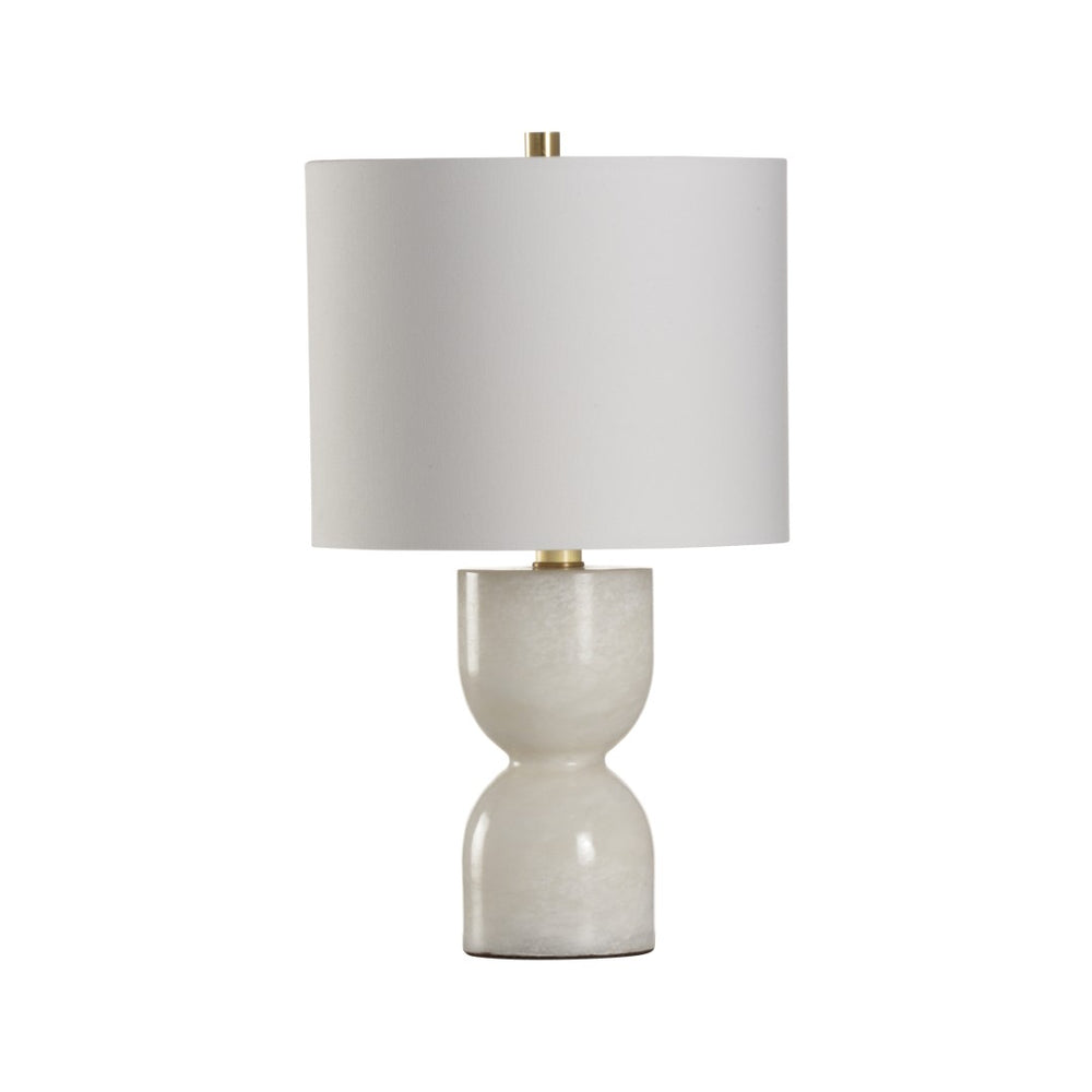 Chelsea House Blanche Stacked Marble Lamp With White Fabric Shade — Minimalist Sculptural Accent For Modern Homes 70238