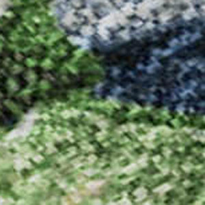 HomeRoots 8' X 10' Geometric Area Rug in Brown, Blue & Green - Washable, UV Protected, Ideal for Homes with Kids 702399