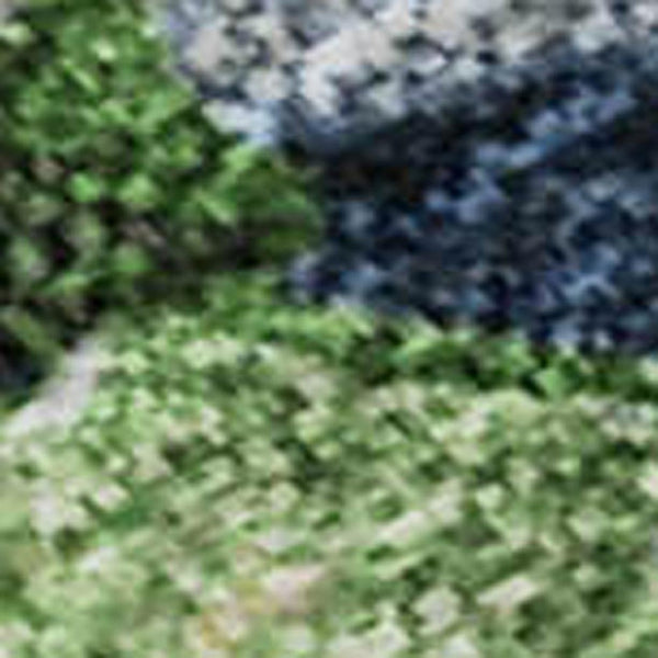 HomeRoots 9' X 12' Washable Geometric Area Rug in Brown, Blue, and Green – UV Protected & Pet-Friendly Style! 702400