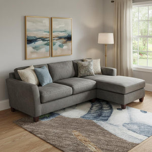 HomeRoots 10' Modern Geometric Washable Area Rug in Brown, Blue & Green - UV Protected, Pet-Friendly Design 702401