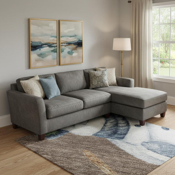 HomeRoots 10' Modern Geometric Washable Area Rug in Brown, Blue & Green - UV Protected, Pet-Friendly Design 702401