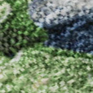HomeRoots 9' X 12' Modern Geometric Area Rug in Gold, Blue & Green - Washable, UV Protected & Stain Resistant! 702406