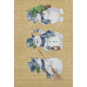 HomeRoots 10' Geometric Washable Area Rug in Gold, Blue & Green - Durable, Stain Resistant, UV Protected Design 702407