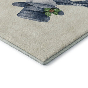 HomeRoots 8' X 10' Ivory Blue Green Geometric Washable Area Rug – UV Protected, Soft, Durable, Ideal for Families 702411