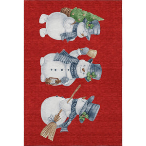 HomeRoots 10' Vibrant Geometric Washable Area Rug in Red, Blue & Ivory - UV Protected for High-Traffic Rooms 702425
