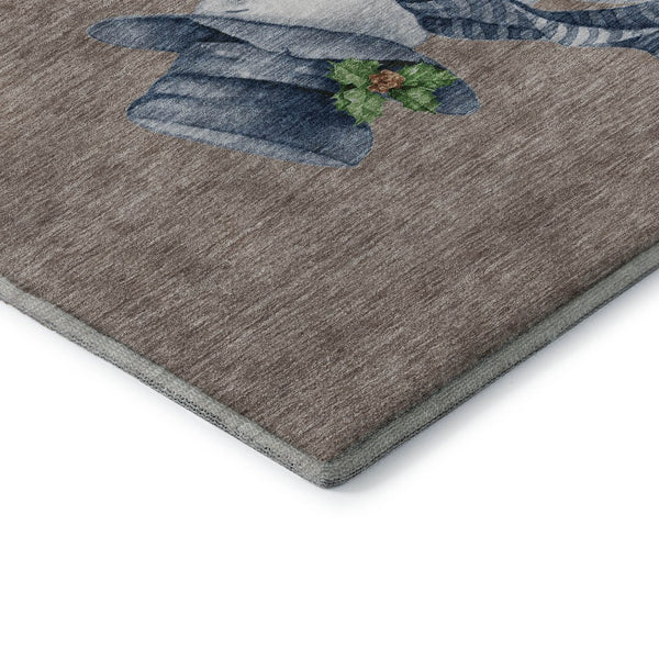 HomeRoots 9' X 12' Taupe Blue & Green Geometric Washable Area Rug - UV Protected, Durable & Stylish Design 702436