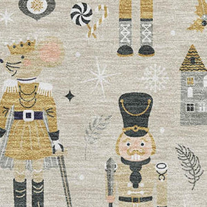 HomeRoots 8' X 10' Beige Gold and Gray Floral Area Rug – Washable, UV-Protected, Durable for Busy Homes 702441
