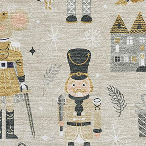 HomeRoots 10' Beige Gold and Gray Floral Washable Area Rug - UV Protected, Durable, Perfect for Busy Homes! 702443