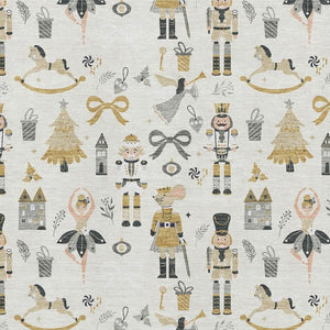HomeRoots 10' X 14' Washable Ivory Gold Gray Floral Area Rug with UV Protection for Elegant Living Spaces 702455
