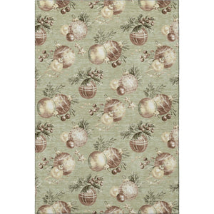 HomeRoots 8' X 10' Artichoke Green Polka Dot Rug - Durable, Stain-Resistant, UV Protected for Indoor & Outdoor Use 702471
