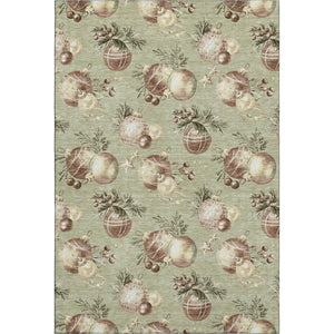 HomeRoots 10' X 14' Artichoke Green Polka Dot Washable Area Rug with UV Protection for High-Traffic Spaces 702473