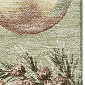 HomeRoots 10' X 14' Artichoke Green Polka Dot Washable Area Rug with UV Protection for High-Traffic Spaces 702473