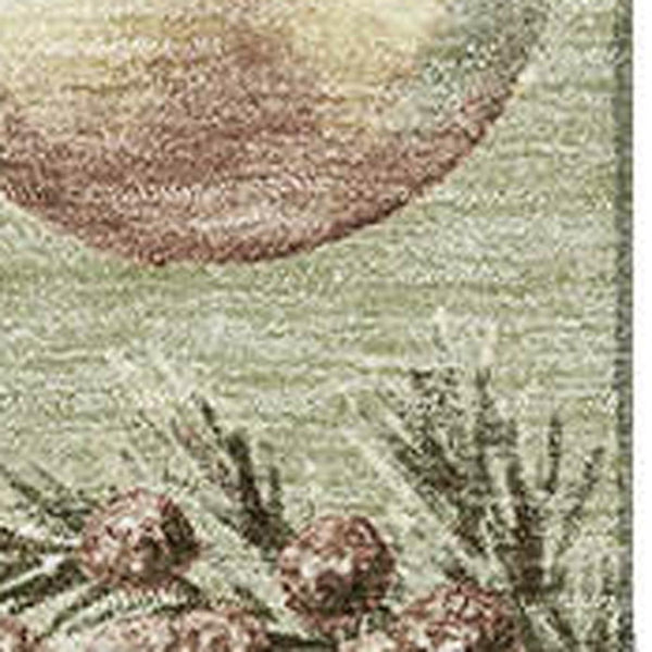 HomeRoots 10' X 14' Artichoke Green Polka Dot Washable Area Rug with UV Protection for High-Traffic Spaces 702473