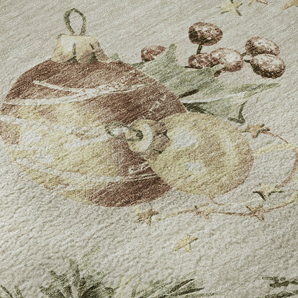 HomeRoots 8' X 10' Washable Beige and Brown Polka Dot Area Rug with UV Protection for Family-Friendly Spaces 702477