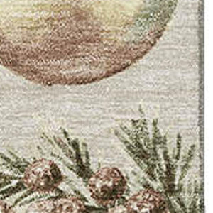 HomeRoots 9' X 12' Washable Polka Dot Area Rug in Beige, Brown & Ivory - Durable, UV-Protected & Stylish 702478