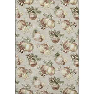 HomeRoots 10' Washable Beige Brown Ivory Polka Dot Area Rug - Durable, UV Protected, Stain Resistant Design! 702479