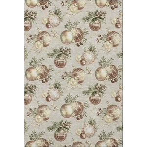 HomeRoots 10' Washable Beige Brown Ivory Polka Dot Area Rug - Durable, UV Protected, Stain Resistant Design! 702479