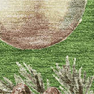 HomeRoots 9' X 12' Polka Dot Washable Area Rug - Green, Brown & Beige with UV Protection for Busy Homes 702490