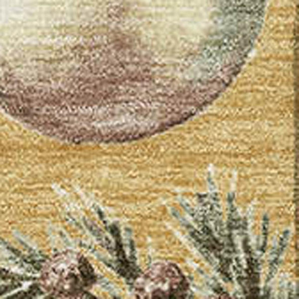HomeRoots 5' X 8' Gold Brown & Beige Polka Dot Area Rug – Washable, UV Protected, Ideal for High Traffic Areas 702493