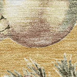 HomeRoots 9' X 12' Playful Gold Brown Beige Polka Dot Washable Area Rug with UV Protection for Family Spaces 702496