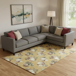 HomeRoots 10' Gold Brown & Beige Polka Dot Area Rug – Washable, UV Protected, Durable for Busy Homes & Families 702497