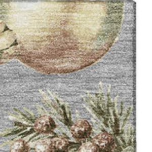 HomeRoots 5' X 8' Chic Gray Brown Beige Polka Dot Area Rug - Washable, UV Protected, Family-Friendly Design! 702499