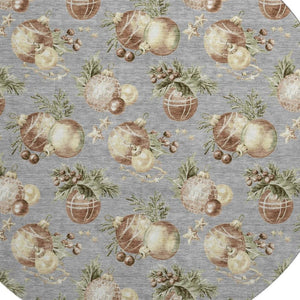 HomeRoots 8' Washable Round Rug with Gray, Brown & Beige Polka Dots - Stain Resistant & UV Protected Design 702500