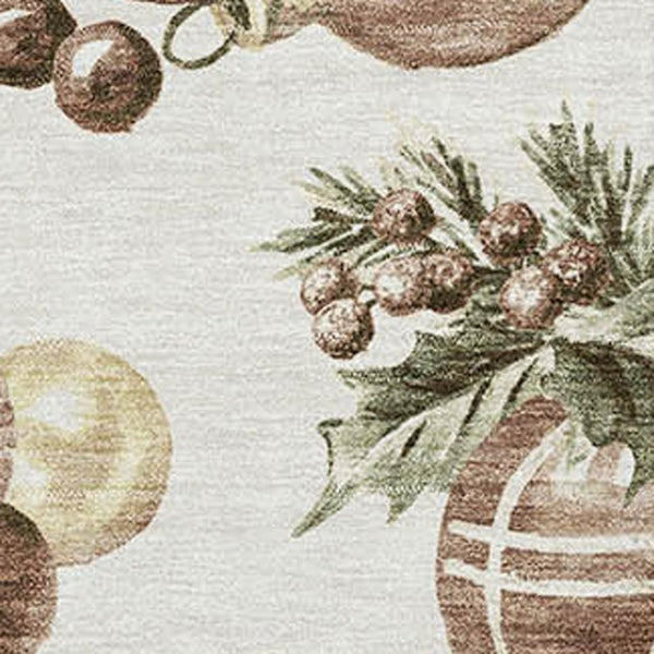 HomeRoots 8' X 10' Washable Polka Dot Area Rug in Ivory Brown & Beige with UV Protection for High-Traffic Spaces 702507